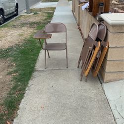 `Old home school folding desk chair 1950s Folding vintage Folding Tablet Arm Chair