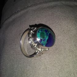 Treodor   Fahrner Sterling Azurite Malachite Ring.