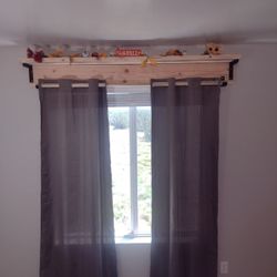 Curtain Rod with Built-In Shelf