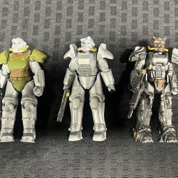 Lot of 3 2017 Fallout Mega Merge Power Armor Action Figures