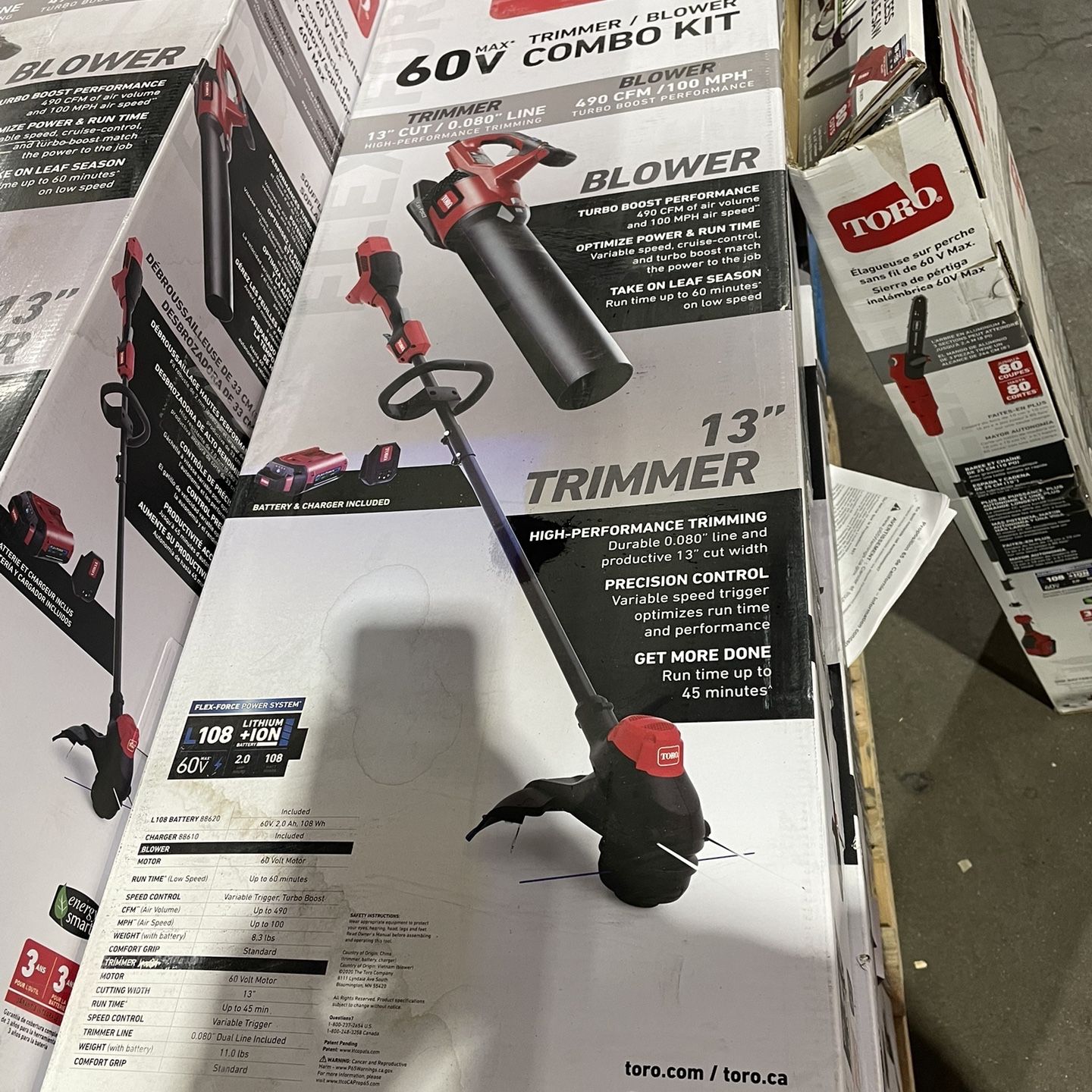 Toro 13in 60v Trimmer & Leaf Blower Combo Kit