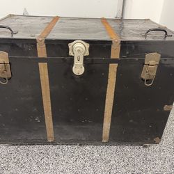 Antique Vintage Steamer Trunk Chest Locker