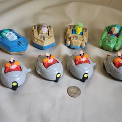 SEGA And TM 1990 Burger King Meal Vintage Flip And Windup Cars Retro Pretend Play  Set Of 8 Toys.