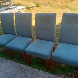4 Matching High Back Fabric Teal 
