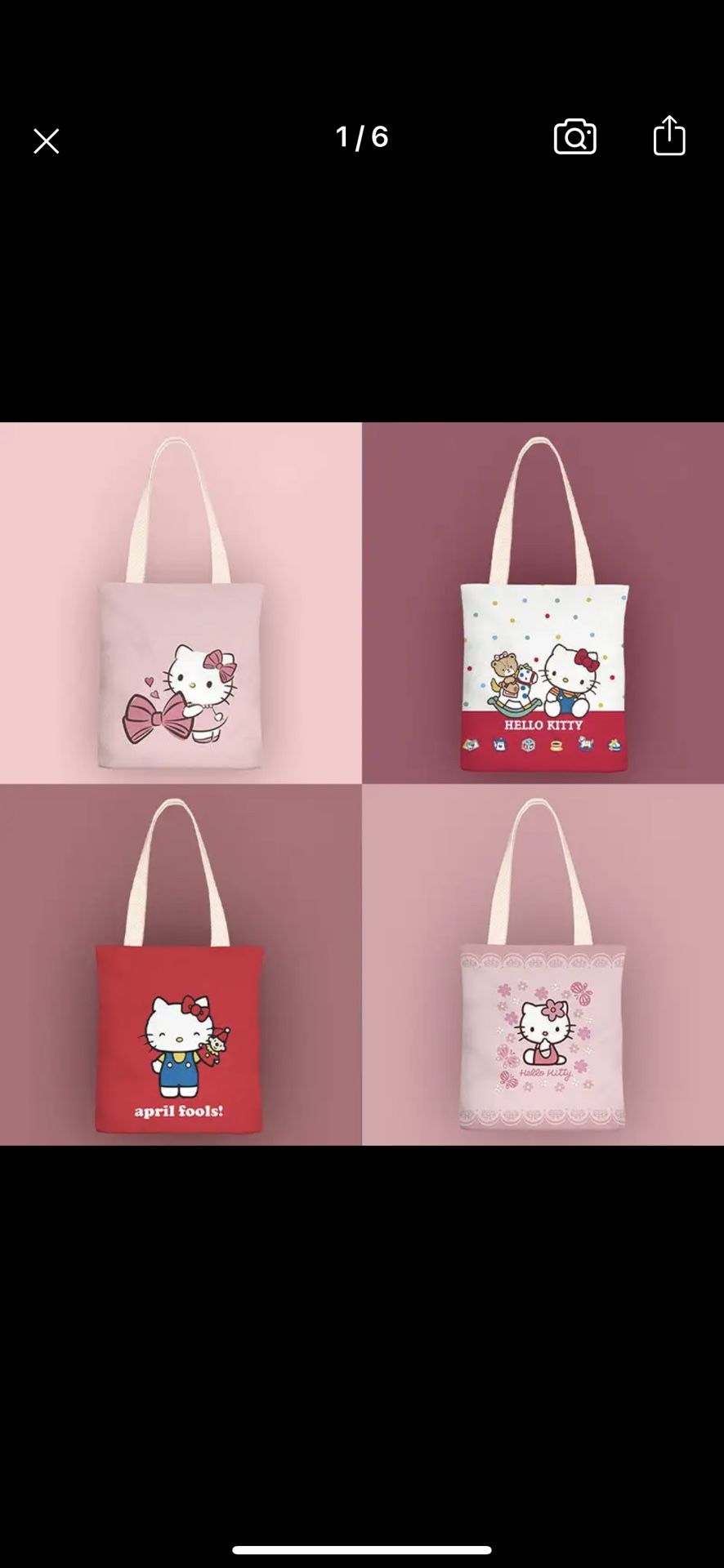 Kawai Hello Kitty Animation Fresh Canvas Bag