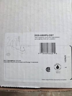 Two Handle Centerset Bathroom Faucet in Stainless
Model#: 2538-SSMPU-DST