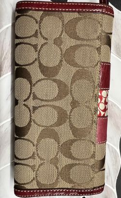 Coach Leather Trim Long Wallet 