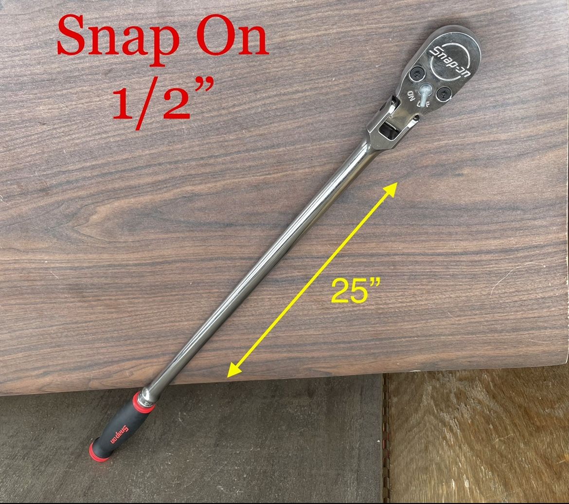 Snap On 1/2" Soft Grip Long Handle Flex-Head Ratchet (((( $200 )))) ❗️Like New ❗️