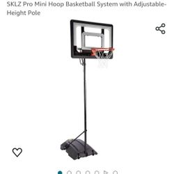 SKLZ Pro Mini Hoop Basketball System with Adjustable-Height Pole With Basketball