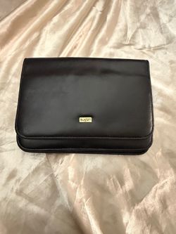 Buxton Black Wallet Gold Logo Card Slots ID Windows