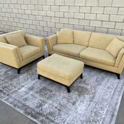 Modern Couch Sofa Chair Ottoman Set