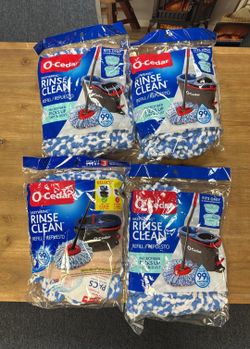New O-Cedar Rinse Clean Microfiber Spin Mop Head Replacement, Machine Washable & Reusable