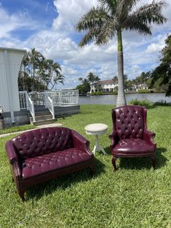 Love Seat and Wingback Guest Chair.