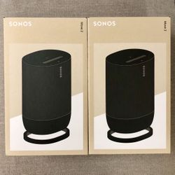 Sonos Move 2 (Black) Sold As A Pair. Brand New Sealed. Includes Warranty. 