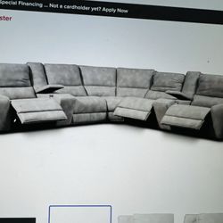 Grey Leather Recliner