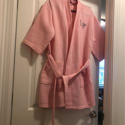 Large Pink Terry Cloth Robe