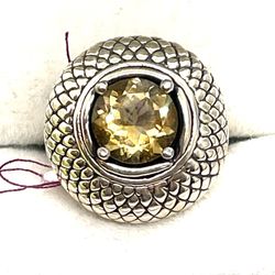 Sterling Citrine Thai Ring Size 7