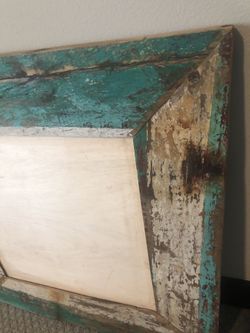 31.5” Reclaimed boat wood mirror or picture frame.