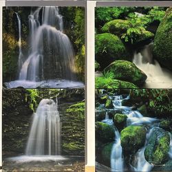 LIK Fine Art “Elements” waterfall set (4 pieces), each ~9.75”x9.75”