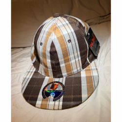 Vintage Y2K Brown Plaid Hat Size 7