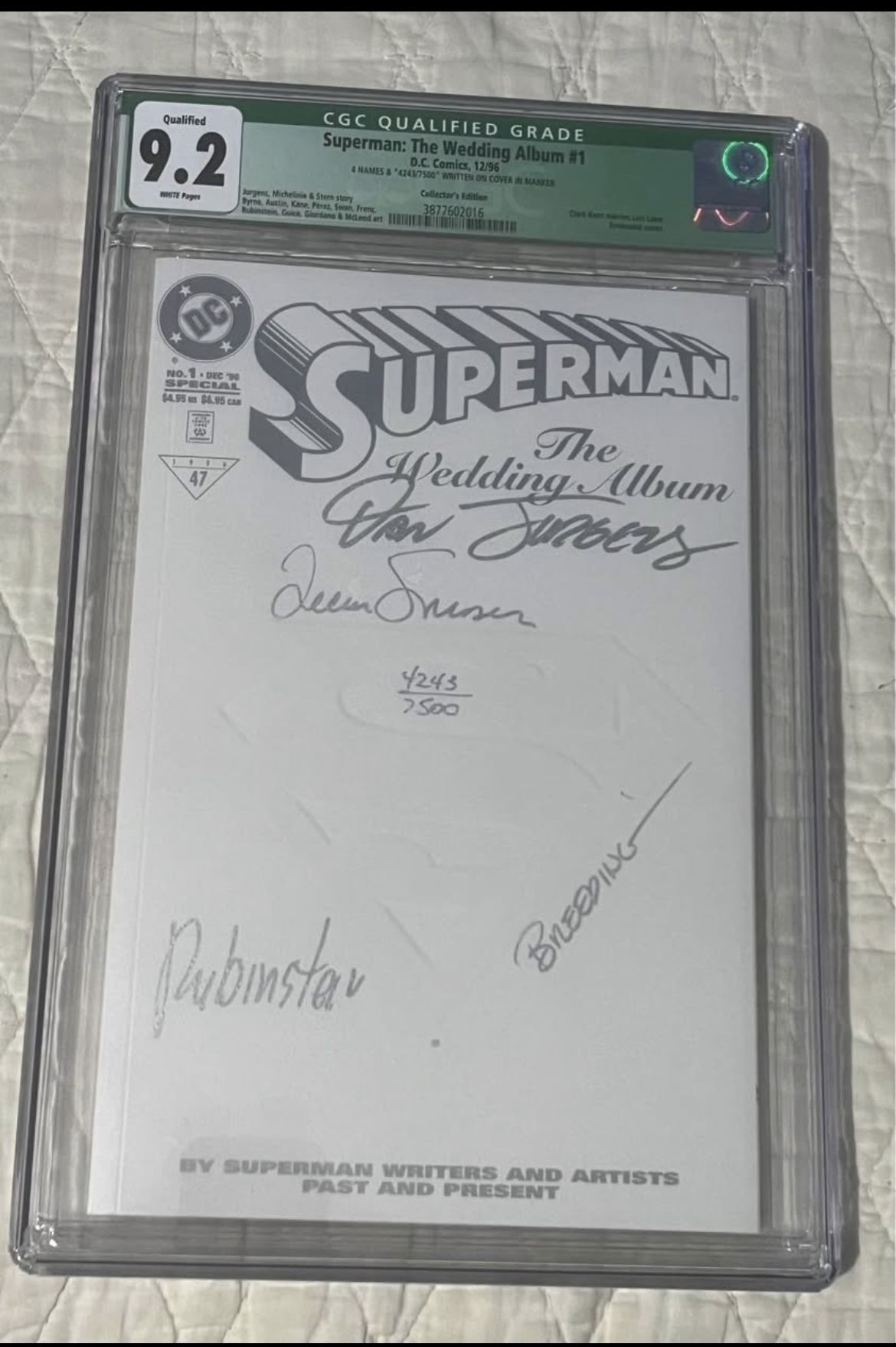 CGC Superman DC Comic Wedding Album 1st Edition Autographed Cert. Auth Limited