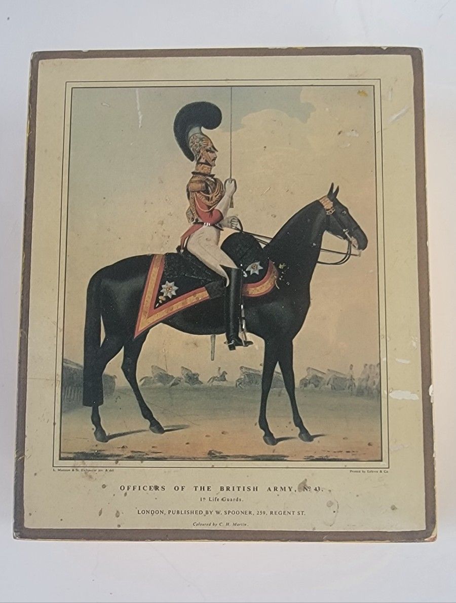 Vtg Mottahedeh Officers of the British Army 13th Print No 43 Wooden Box Italy