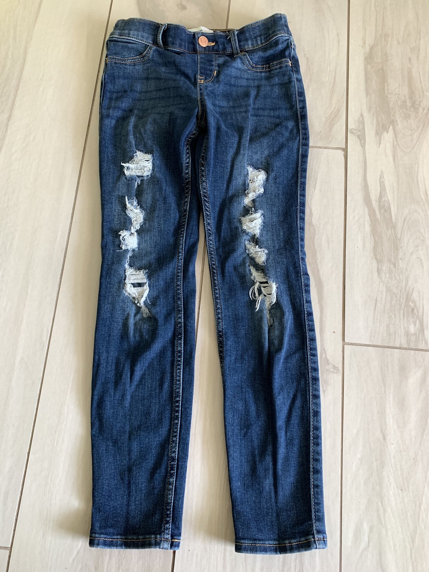 Abercrombie Kids mid-rise pull-on jean leggings blue girl sz. 9/10 regular.
