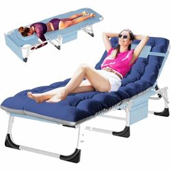 Slsy Portable Face Down Tanning Chair with Face Arm Hole,5-Position Adjustable Lounge Chair,Folding Sleeping Bed Cot,Folding Chaise Lounge Chair for P