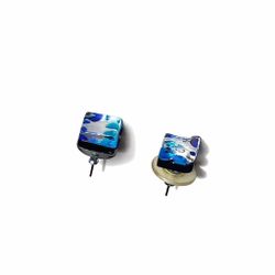 Handcrafted Dichroic Glass Stud Earrings