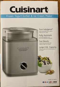 Cuisinart 2 Qt Ice Cream Maker Machine – Stainless Steel Frozen Yogurt Maker