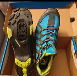 Shimano SH-MT34B Mountain Bike Shoes Men US 12 Blue including SPD Pedaler