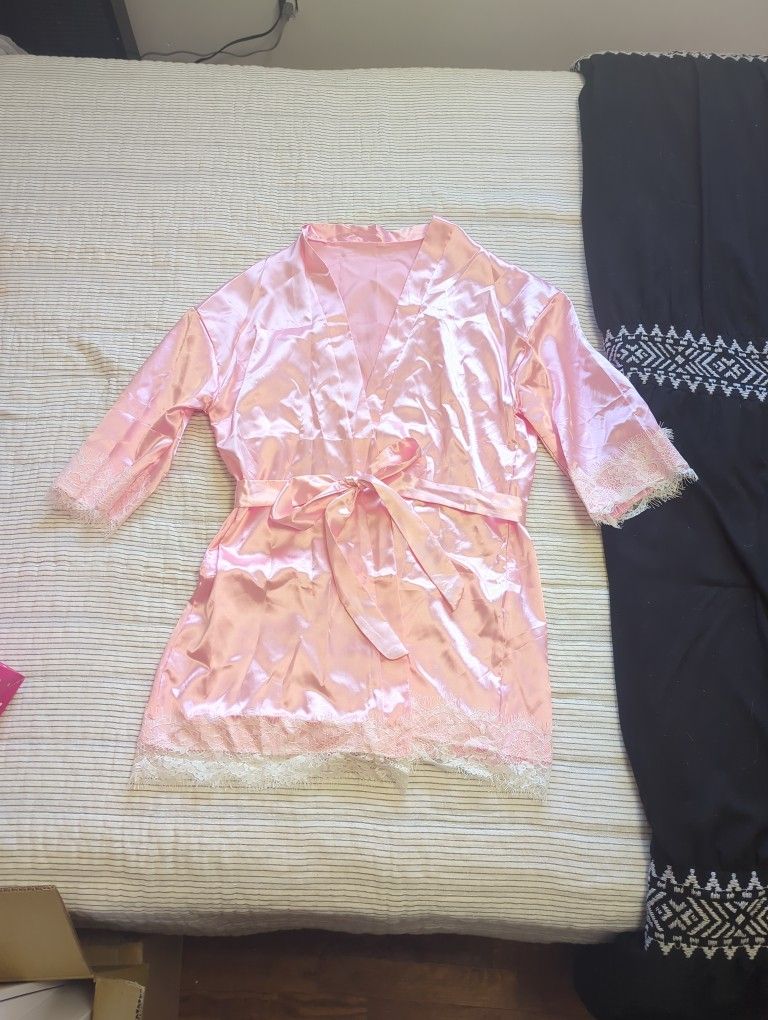 Pink Satin/Silky Robe/Kimono