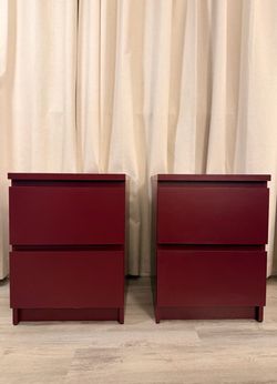 IKEA MALM 2-Drawer Nightstands – Pair