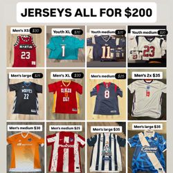 Jersyes Men’s And Kids All 12 Jerseys For $200