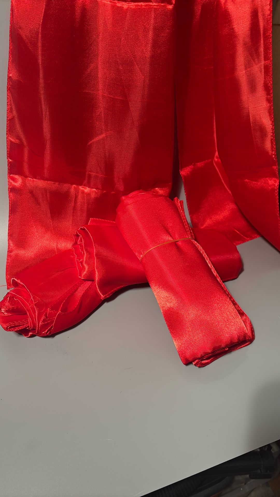 NEW 14x Red Satin Chair Sash 12”x70”