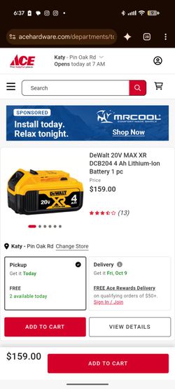 DeWalt 20V 4Ah Battery W/ Charger