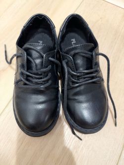 Kids Black Leather Dress Shoes