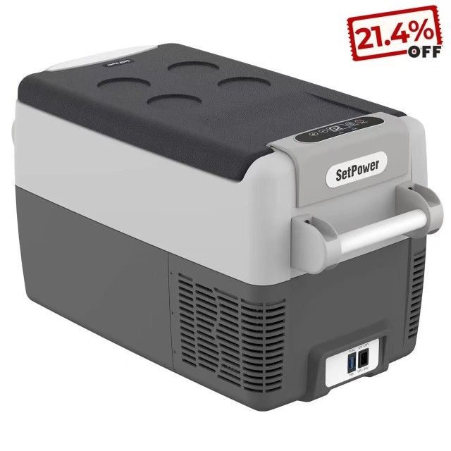 Setpower AJ30 12V Refrigerator Car Fridge for Semi Heavy-Duty Truck 32Qt