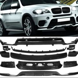 Fits 11-13 BMW X5 E70 LCI Aero Full Kit Front Rear Bumper Lip Spoiler 13Pcs PP