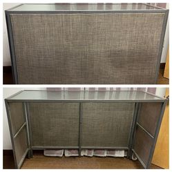 Outdoor Patio Deck Bar metal bar frame and basketweave panels, missing shelf 