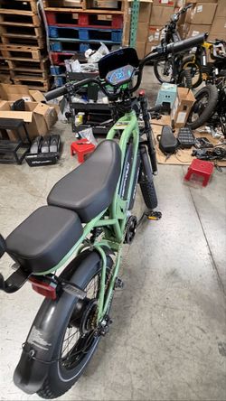HappyRun G70 Electric Cargo Bike - Green - Open Box - Fully Assembled - Dual Battery - 36 MPH