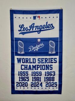 New MLB Los Angeles Dodgers Championship Banner Flag 3x5 