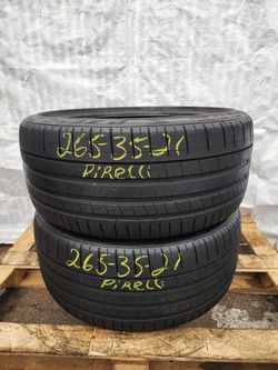 265 35ZR 21 USED TIRES PIRELLI P ZERO 2653521 USED TIRES (PAIR) MOUNT BALANCE INCLUDED