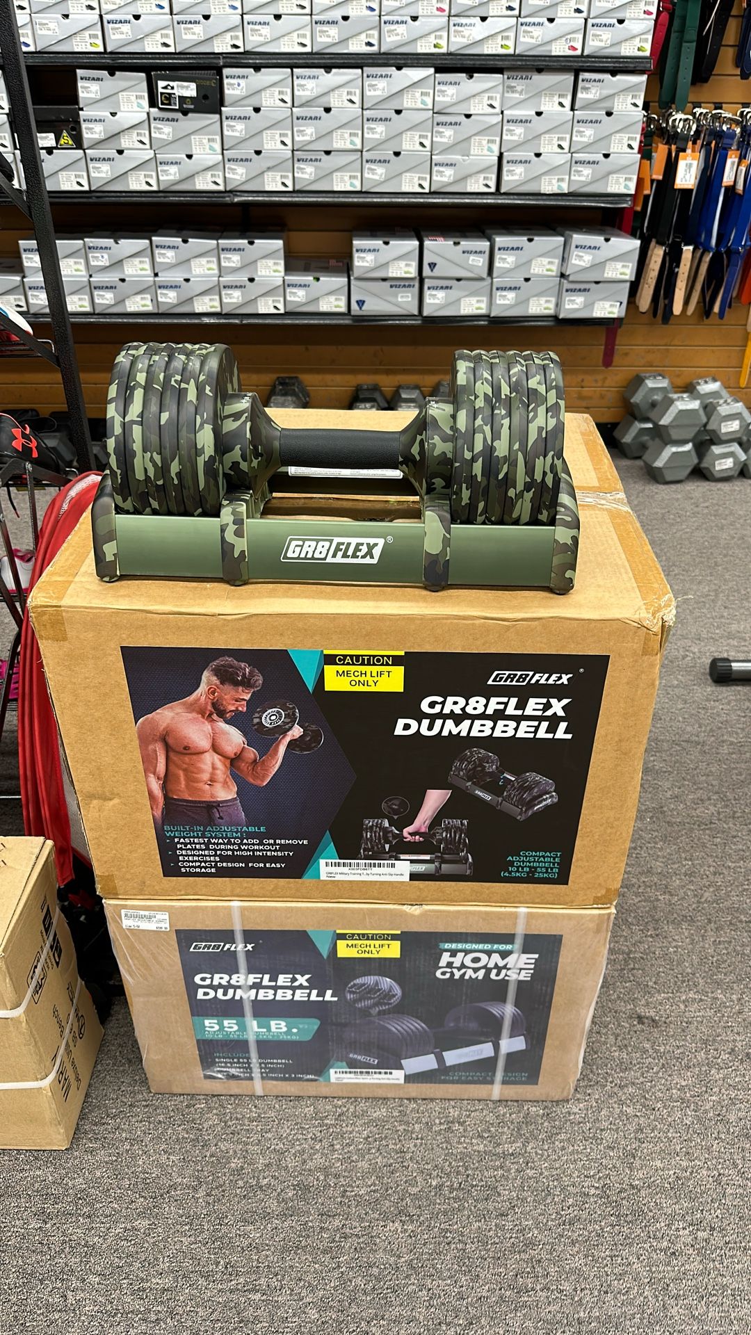 NEW GR8FLEX ADJUSTABLE DUMBBELLS PAIR 10-55