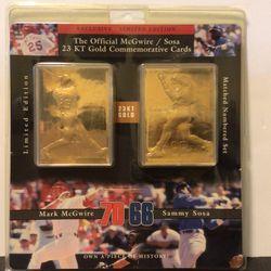 Rare 1998 Pro mint McGwire & Sosa Heirloom Gold Cards NIP