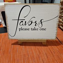 Favors wedding sign