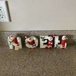 Vintage Noel Candle Holder Letters