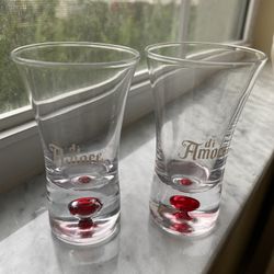 VINTAGE set of 5 Mid Century Modern Frosted & Silver Leaf Shot Liquor Glasses.