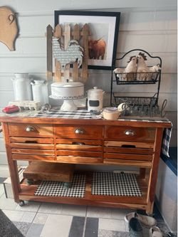 Buffet table with matching shelve