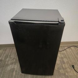 Black mini fridge